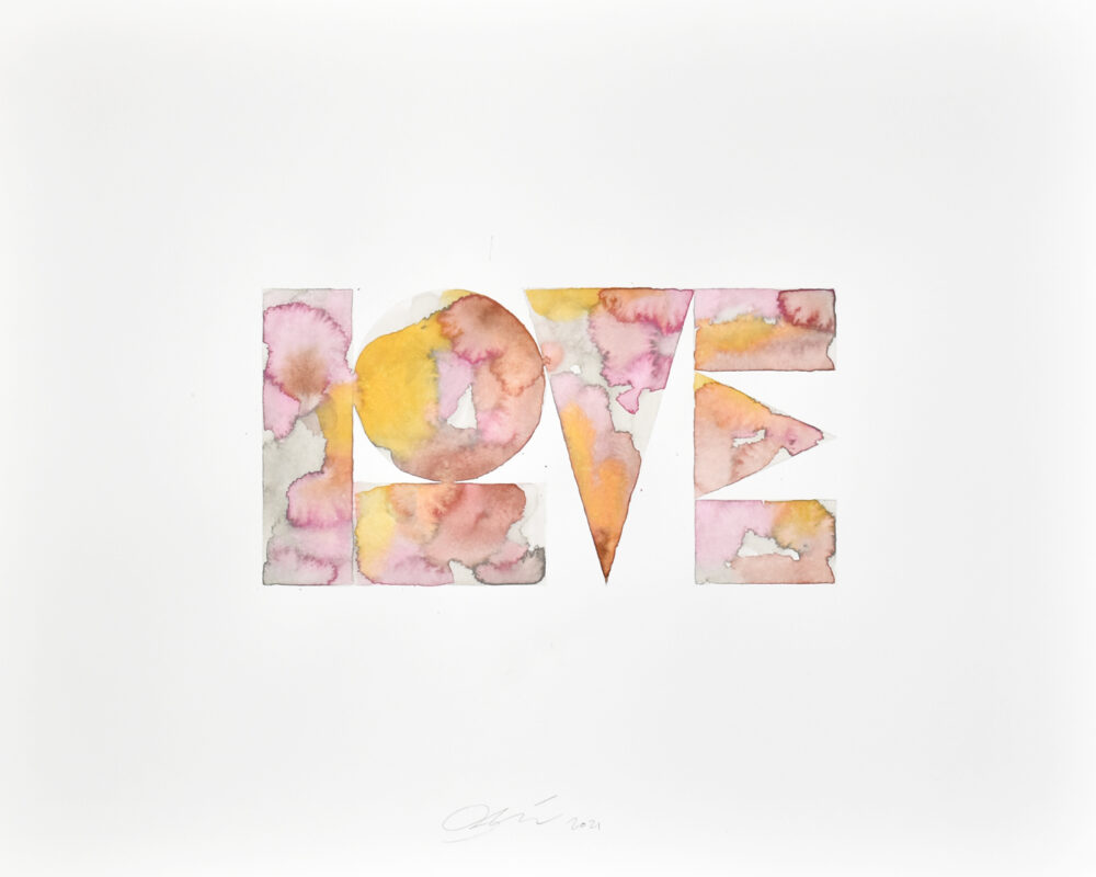 Love watercolor painting by Ben Loiz